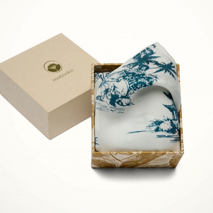 Khăn lụa vuông pocket square - COOL REVERIE 45*45cm